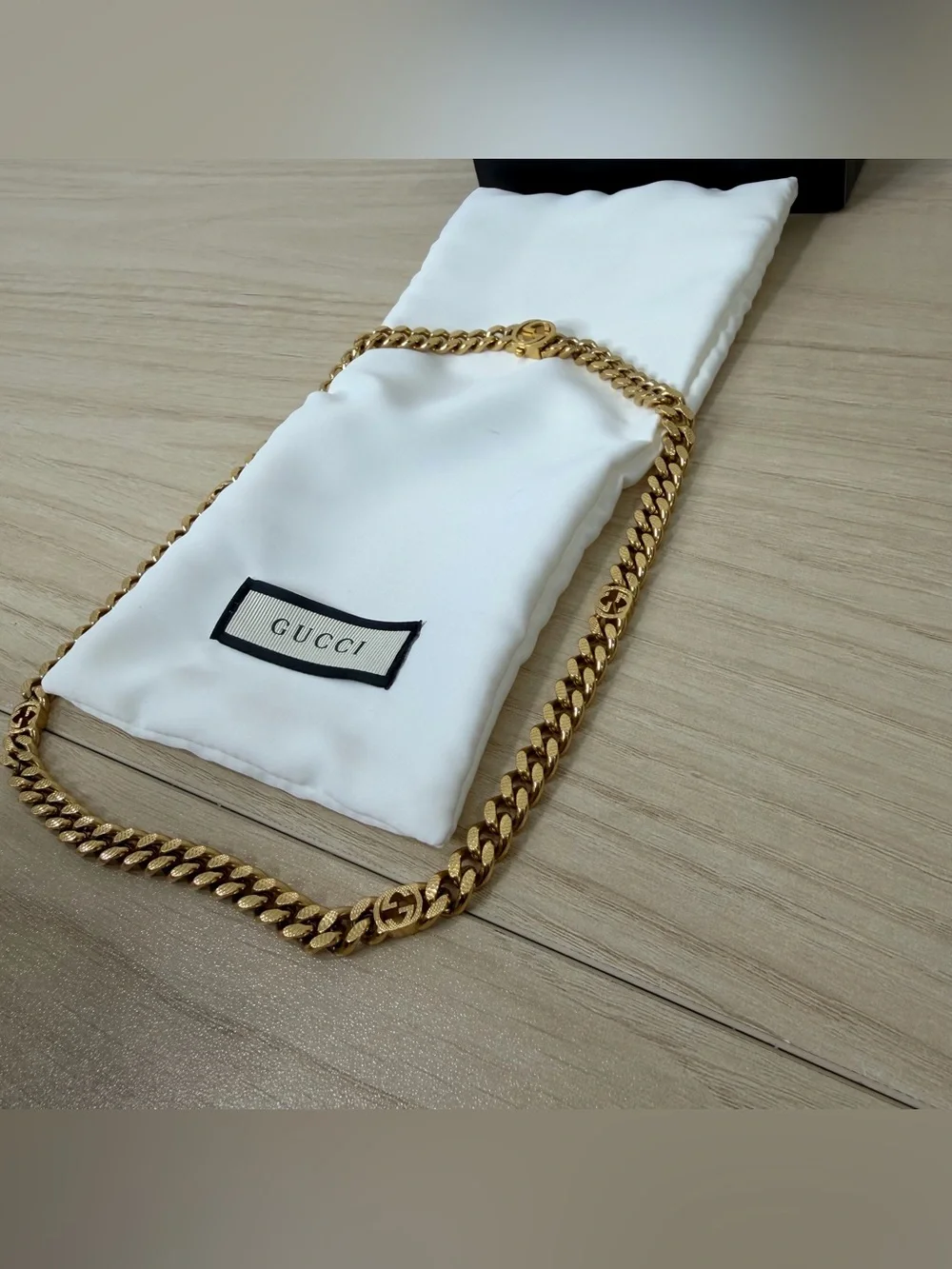Gucci Gold Cuban Link Chain Necklace